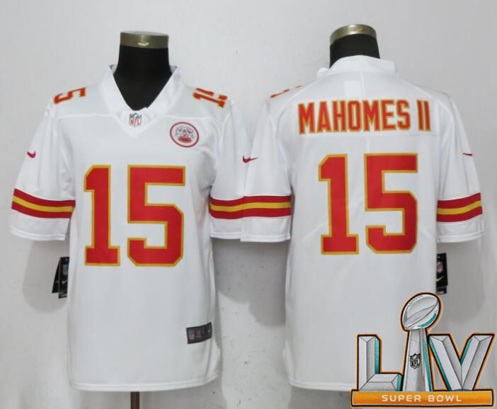 Super Bowl LV 2021 Men Kansas City Chiefs #15 Mahomes ll White Vapor Untouchable Player Nike Limited NFL Jerseys->kansas city chiefs->NFL Jersey